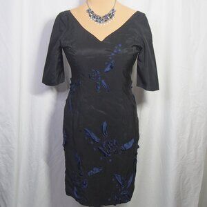 Lourdes Chavez Black Couture Evening Dress 3/4 Sleeve   Size S/XS